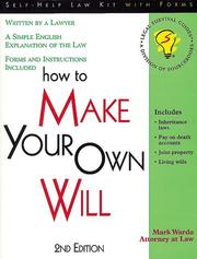 How to Make Your Own Will by Mark Warda