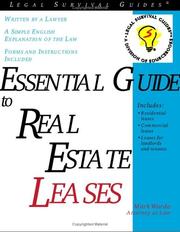 Essential Guide to Real Estate Leases by Mark Warda