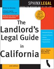 Cover of: The landlord's legal guide in California