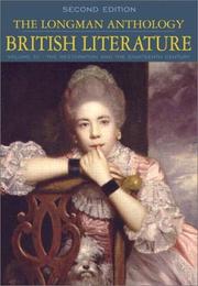 Cover of: The Longman Anthology of British Literature, Volume 1C: The Restoration and the 18th Century