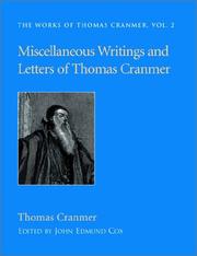 Cover of: Miscellaneous Writings and Letters of Thomas Cranmer