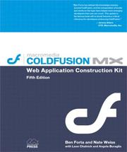 Cover of: Macromedia Coldfusion MX Web application construction kit