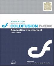 Cover of: Advanced Macromedia ColdFusion MX: application development