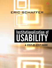 Cover of: Institutionalization of Usability: A Step-by-Step Guide