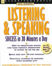 Cover of: Listening & speaking success in 20 minutes a day