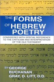 The forms of Hebrew poetry by George Buchanan Gray