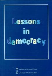 Cover of: Lessons in democracy