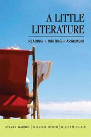 Cover of: A little literature: reading/writing and argument