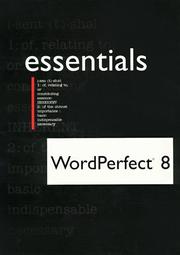 Cover of: WordPerfect 8 Essentials (Essentials (Que Paperback))