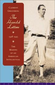 The Harold letters, 1928-1943 by Clement Greenberg, Janice Van Horne