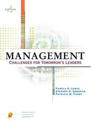 Cover of: Management: challenges for tomorrow's leaders