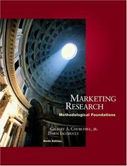 Cover of: Marketing research: methodological foundations
