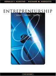 Cover of: Entrepreneurship by Donald F. Kuratko, Richard M. Hodgetts
