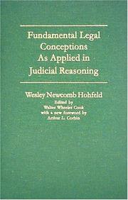 Cover of: Fundamental Legal Conceptions: As Applied in Judicial Reasoning