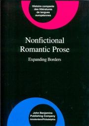 Cover of: NONFICTIONAL ROMANTIC PROSE: EXPANDING BORDERS (Comparative History of Literatures in European Languages)
