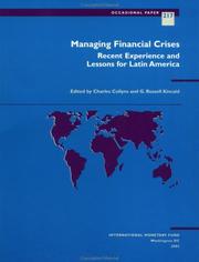 Cover of: Managing financial crises: recent experience and lessons for Latin America