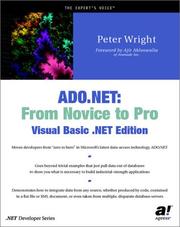 Cover of: ADO.NET by Peter Wright