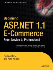 Cover of: Beginning ASP.NET 1.1 E-Commerce: From Novice to Professional