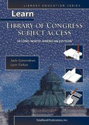 Cover of: Learn Library of Congress Subject Access Second North American Edition (Library Education Series) (Library Education Series)
