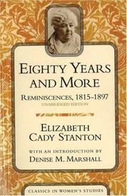 Cover of: Eighty years and more by Elizabeth Cady Stanton