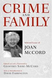 Crime and family : selected essays of Joan McCord