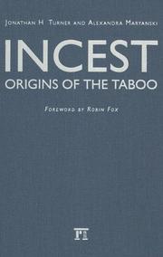 Cover of: Incest: Origins of the Taboo