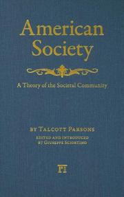 Cover of: American Society: Toward a Theory of Societal Community (Yale Cultural Sociology) (Yale Cultural Sociology Series)