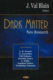 Cover of: Dark matter: new research