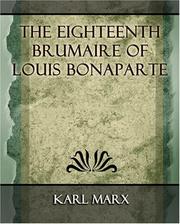 Cover of: Der 18. Brumaire des Louis Bonaparte