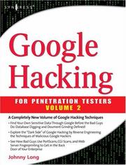 Cover of: Google Hacking for Penetration Testers, Volume 2