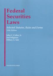 Cover of: Federal Securities Laws 2006: Selected Statutes, Rules, and Forms
