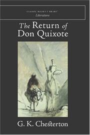 The return of Don Quixote by Gilbert Keith Chesterton