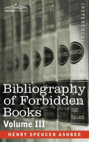 Cover of: BIBLIOGRAPHY OF FORBIDDEN BOOKS - Volume III