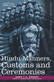 Cover of: Hindu Manners, Customs and Ceremonies