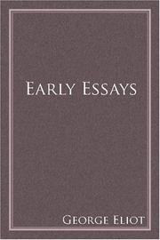 Early essays by George Eliot