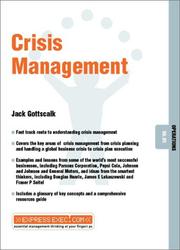 Cover of: Crisis Management by Jack Gottschalk