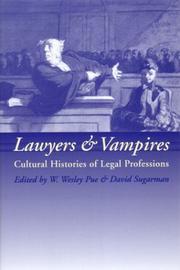 Cover of: Lawyers and Vampires: Cultural Histories of Legal Professions