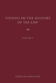 Cover of: Studies in the History of Tax Law