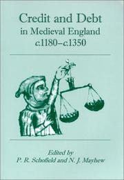 Credit and debt in medieval England, c.1180-c.1350