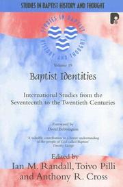 Baptist identities : international studies from the seventeenth to the twentieth century