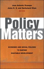 Policy matters : economic and social policies to sustain equitable development