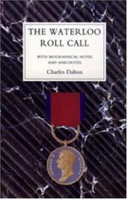 Cover of: Waterloo Roll Callwith Biographical Notes And Anecdotes