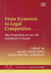 Cover of: From economic to legal competition: new perspectives on law and institutions in Europe