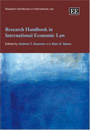 Cover of: Research Handbook in International Economic Law (Research Handbooks in International Law Series)
