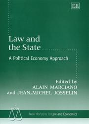 Cover of: Law And The State: A Political Economy Approach (New Horizons in Law and Economics Series)