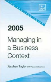 Managing in a business context