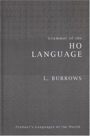 Grammar of the Ho Language by Lionel Burrows