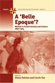 Cover of: A BELLE EPOQUE? (Polygons: Cultural Diversities An Intersections)