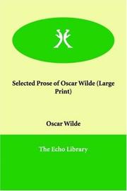 Cover of: Selected Prose of Oscar Wilde