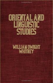 Cover of: Oriental And Linguistic Studies - The Veda; The Avesta; The Science of Language